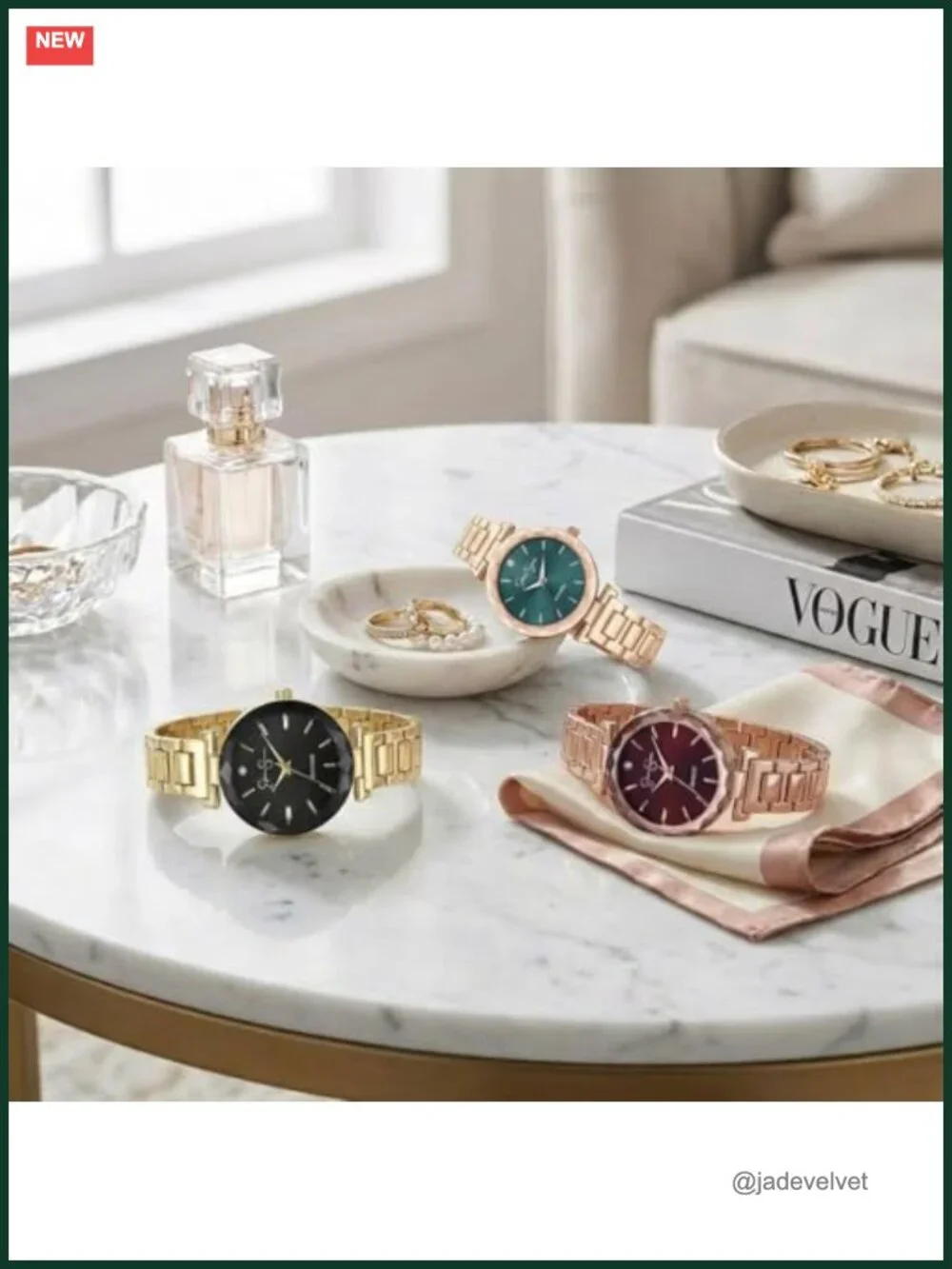 Women's Crystal Diamond Accent Quartz Watch Metal Band Round Faceted